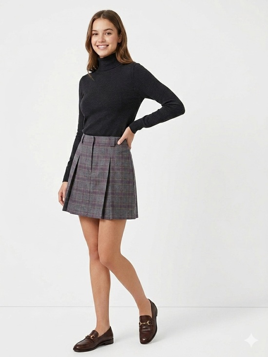 Olivaceous Dresses & Skirts - Olivaceous Plaid Pleated Academia Mini Skirt Large